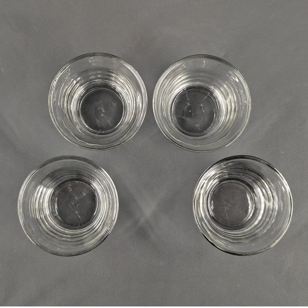 Set of 4 Clear Glass Votive Candle Holders 2 Inch Flared Rim Condiment Cups